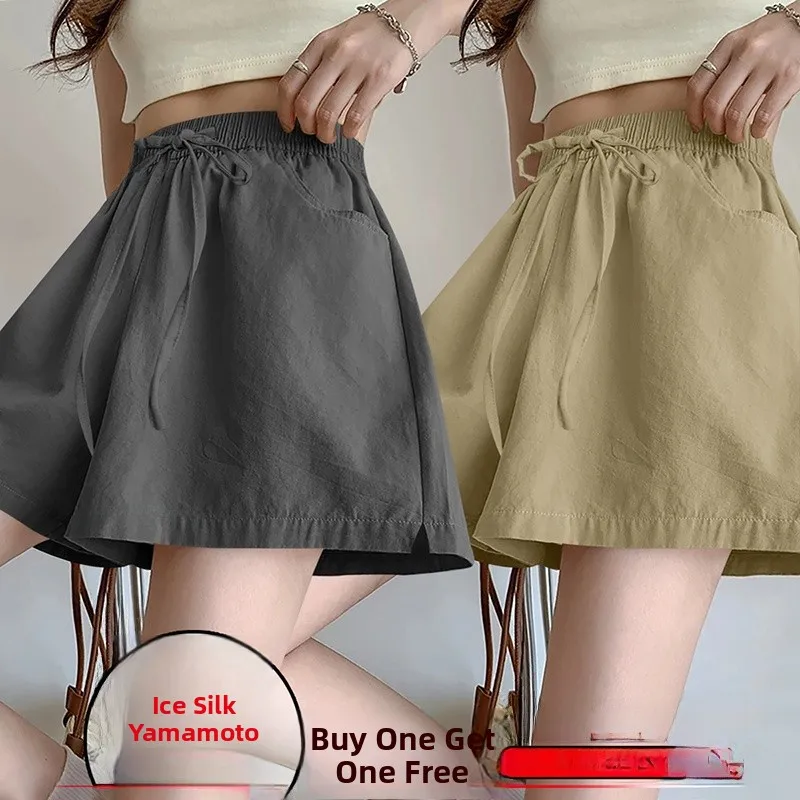 

Летние женские спортивные брюки с высокой талией Qui Dry Faionable, большие размеры, маленькие спортивные брюки пять четвертей, корейские прямые брюки...