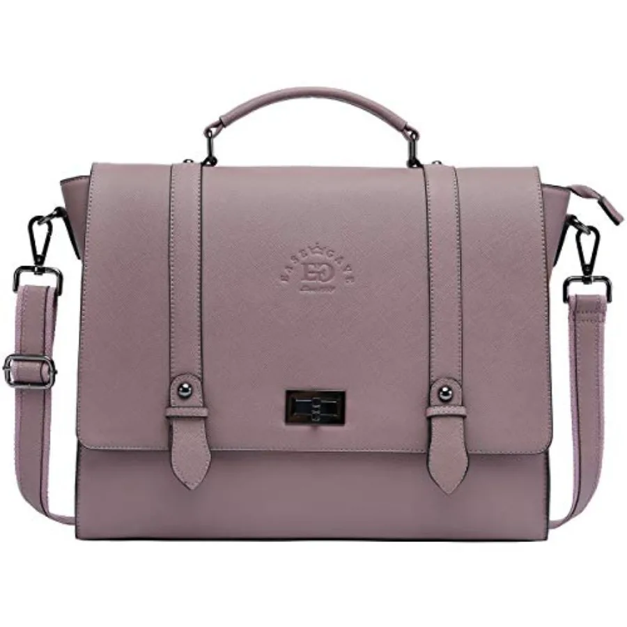 

Women's 17 Inch Laptop Briefcase, Vintage Purple Saffiano Eco-leather, Multi-Compartment, 3 lb Weight Capacity