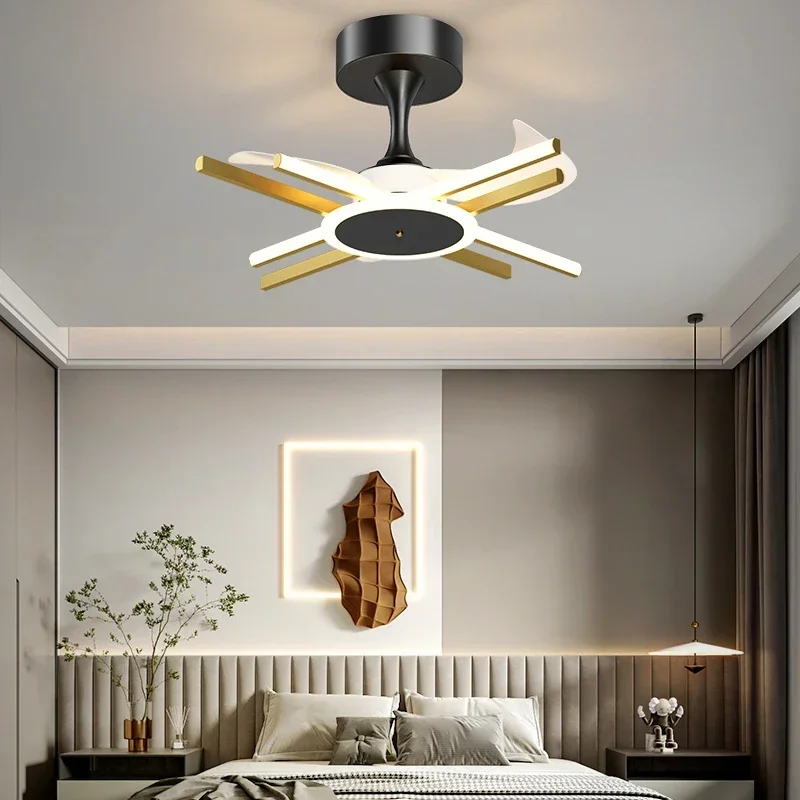 Nordic nuovo soggiorno soffitto ventilatore elettrico luce camera da letto studio ristorante luce lusso intelligente ventilatore da soffitto luce