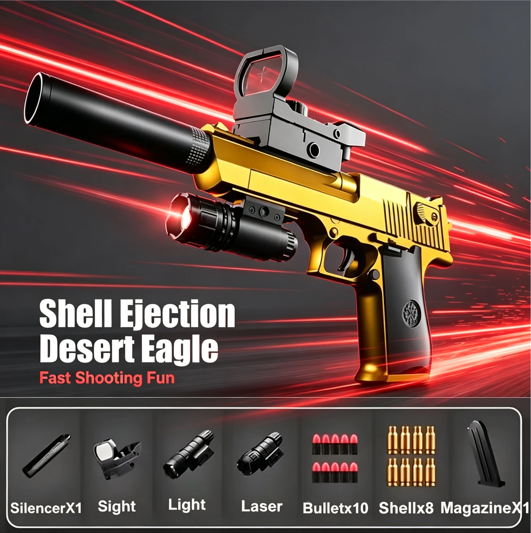 4S-Educational Toy Gun Shell Ejecting Toy Foam Soft Bullet Blaster for Kids Boys Adults Airsoft Pistol Children Birthday Gift