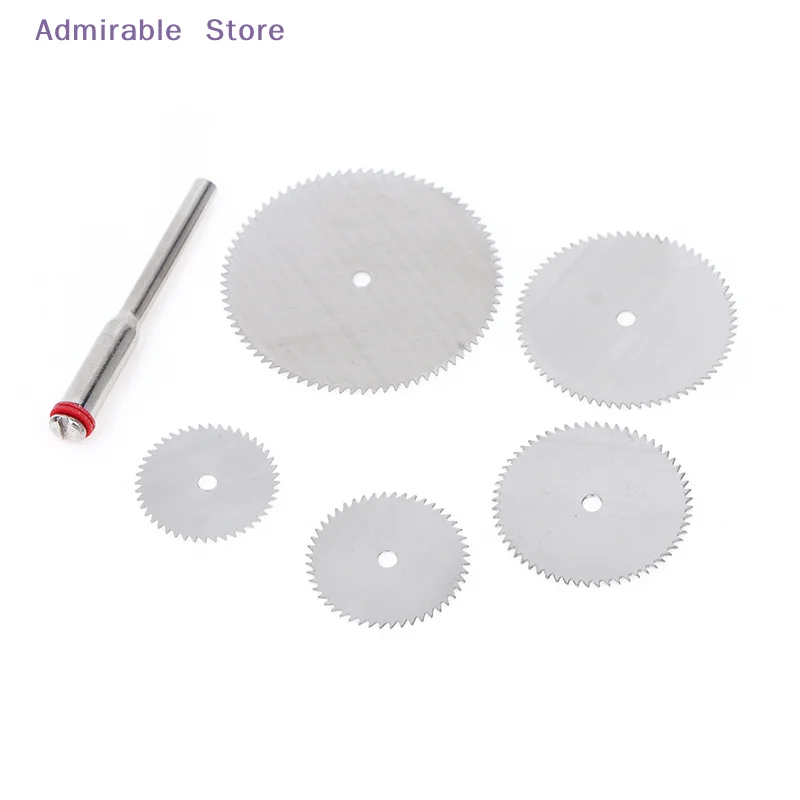 w6Pcs/set Stainless Steel Slice Metal Cutting Disc With 1 Mandre For Rotary Tools 16 18 22 25 32mm Cutting Disc Hand Tools