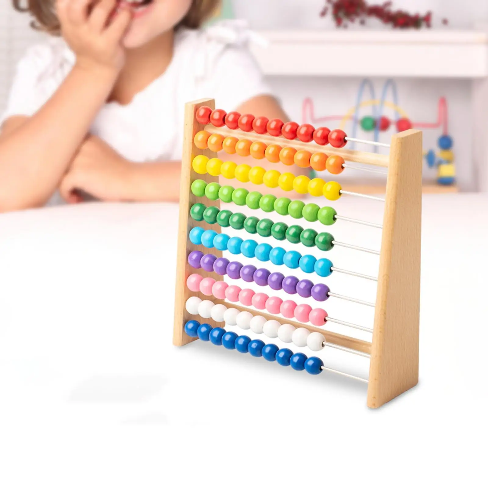 Wooden Frame Abacus with Multcolor Beads Montessori Early Childhood Education