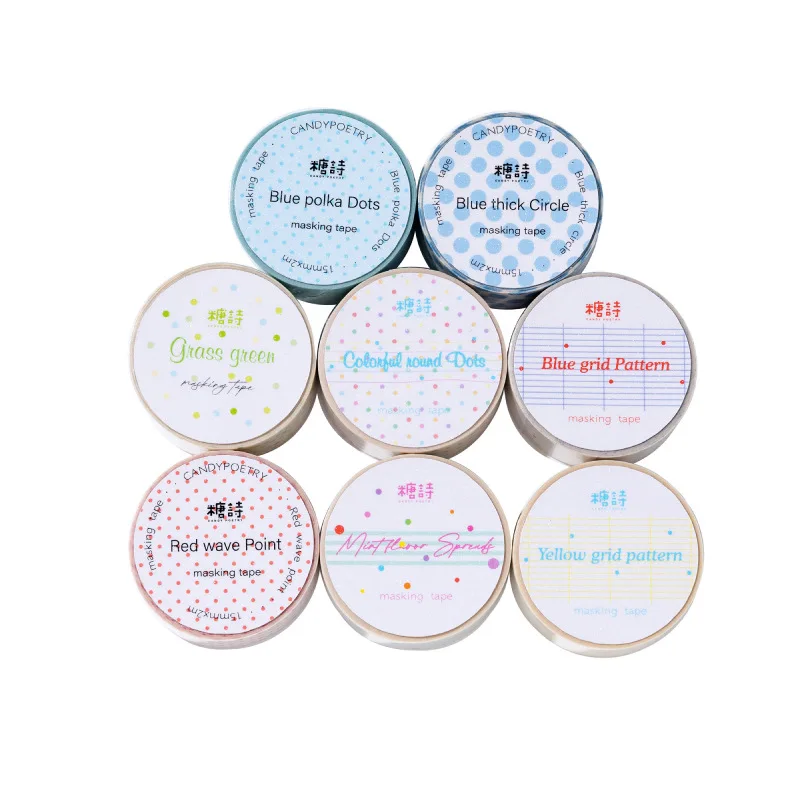 2Meter Sparkle Glassine Tape Candy Island Series Polka Dot Pattern Minimalist Design for Journaling and DIY Decor