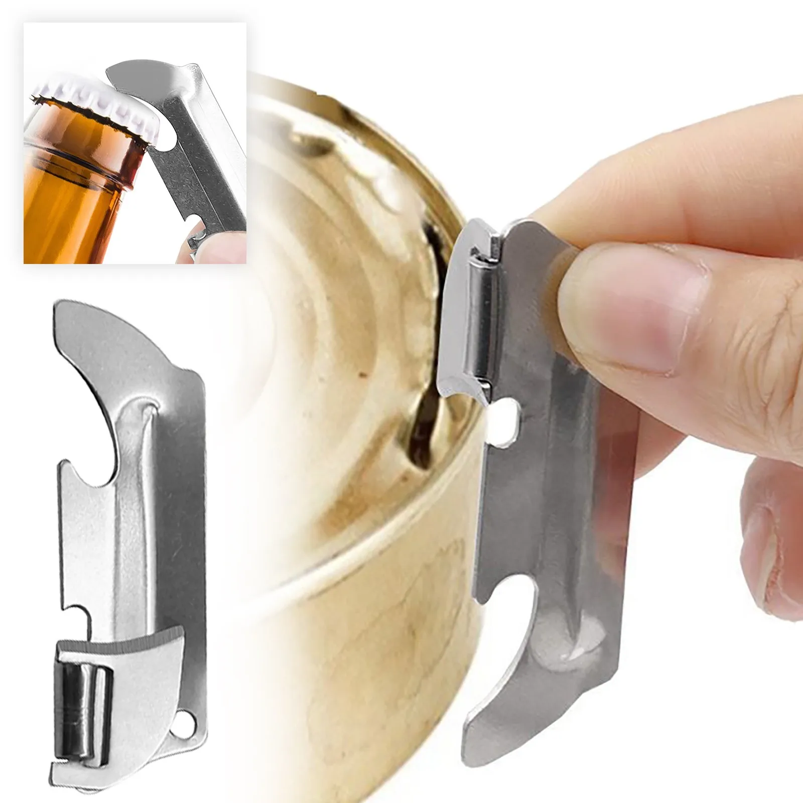 Stainless Steel Multipurpose Can Opener Bottle Opener Folding Mini Bottle Opener Portable Can Opener Home Gadget Kitchen Tools