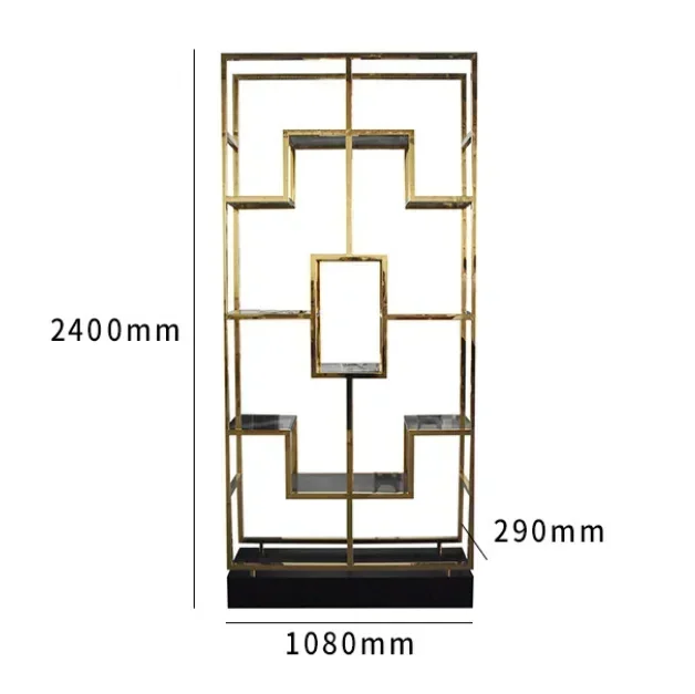 most competitive Luxury Multi-layer Acrylic Glass Multifunctional Stainless Steel Gold Storage Display Shelf