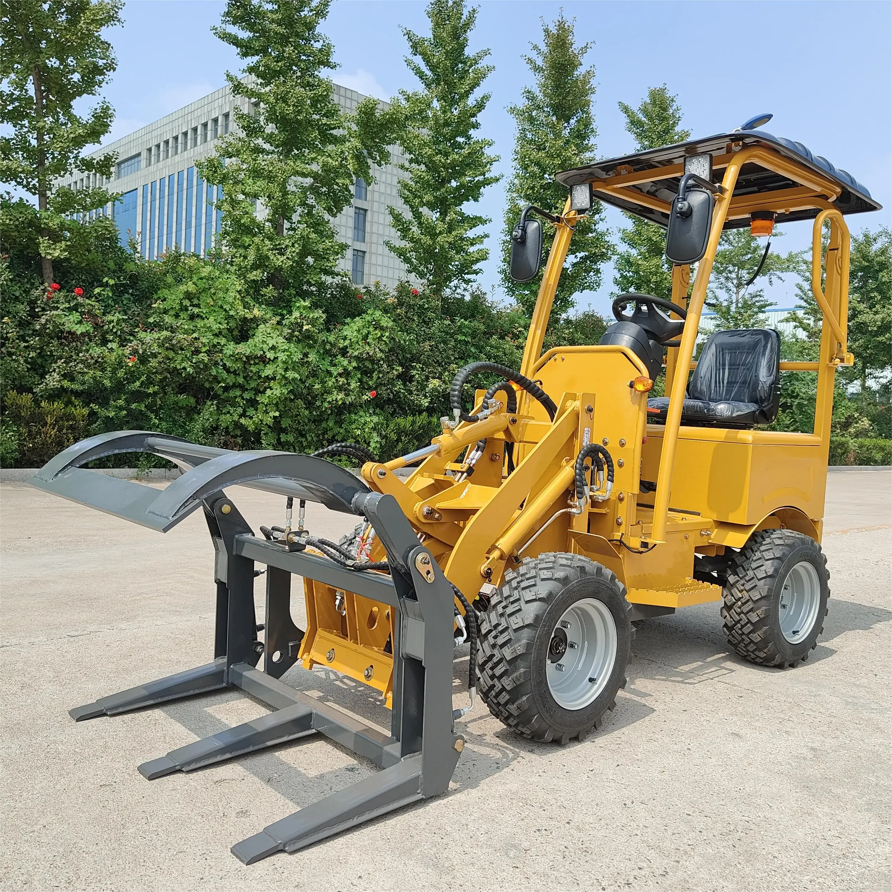 

for Multifunctional mini electric mini loader wheel loader with hydraulic lift rod front shovel loader