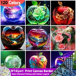 Fruit Apple Full Diamond Painting Print Canvas Border With Sticker Legend Rhinestones Diy Mosaic New Collection Kit Wall Decor