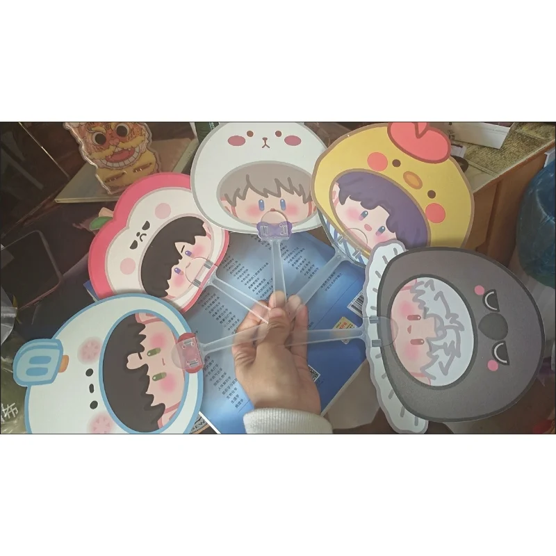 5 pezzi Gioco Love and Deepspace Simpatico ventaglio a mano Xavier Zayne Rafayel Ralayo Sylus Caleb Summer PVC Fan Disk Regalo creativo per feste