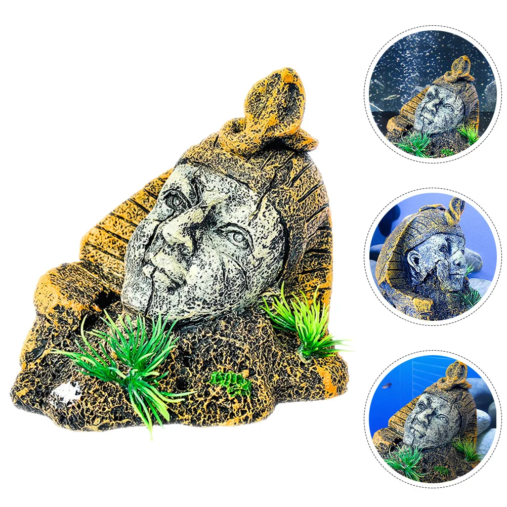 

Durable Resin Egyptian Statue Aquarium Ornament Fish Tank Hideout Shrimp Shelter Fish Habitat Egyptian Statue Shrimp Shelter