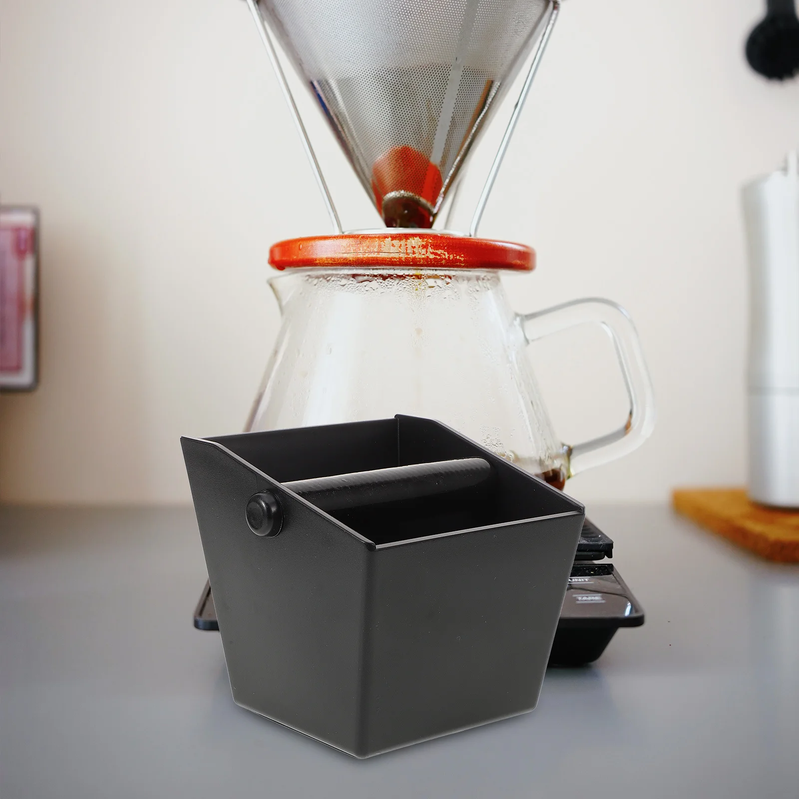 

Knock Box 8.66" Reusable Espresso Dump Bin Thick Abs Portable Coffee Grounds Container For Home Bar Station Use Coffee