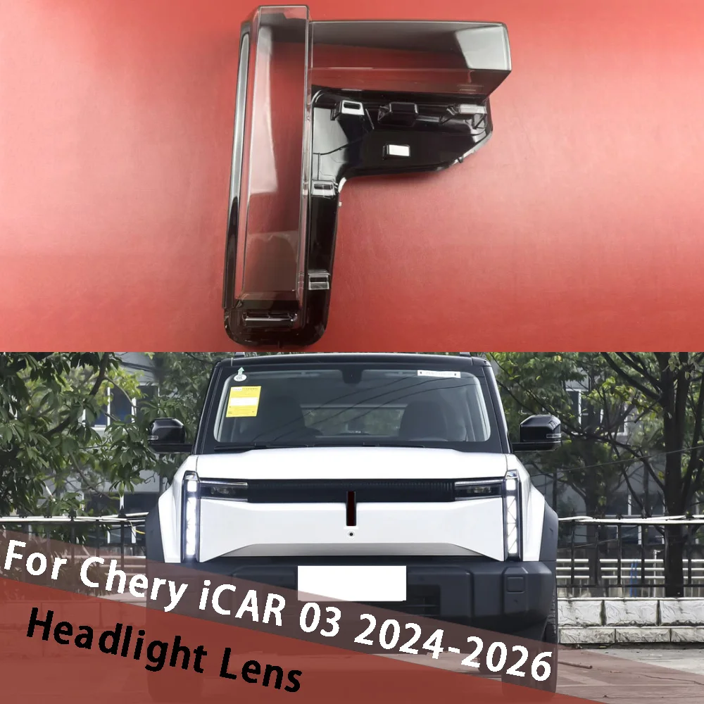 

For Chery iCAR 03 2024 2025 2026 Replacement Headlight Lens Cover Housing Lamp Transparent Lampshade Headlamp Shell Plexiglass
