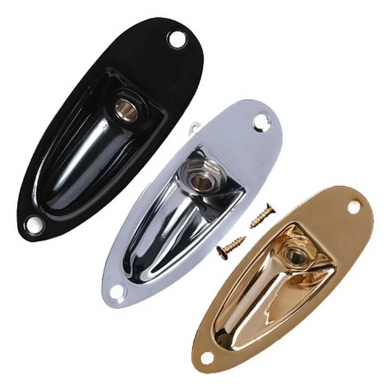 2 Pcs Boat Shaped Guitar Jack Plate 1/4