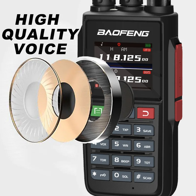 Imagem -02 - Baofeng-walkie Talkie Portátil Rádios Bidirecional Support Tipo-c Charge Frequency Scan Dtmf Noaa Uv22 2800mah 999 Canais