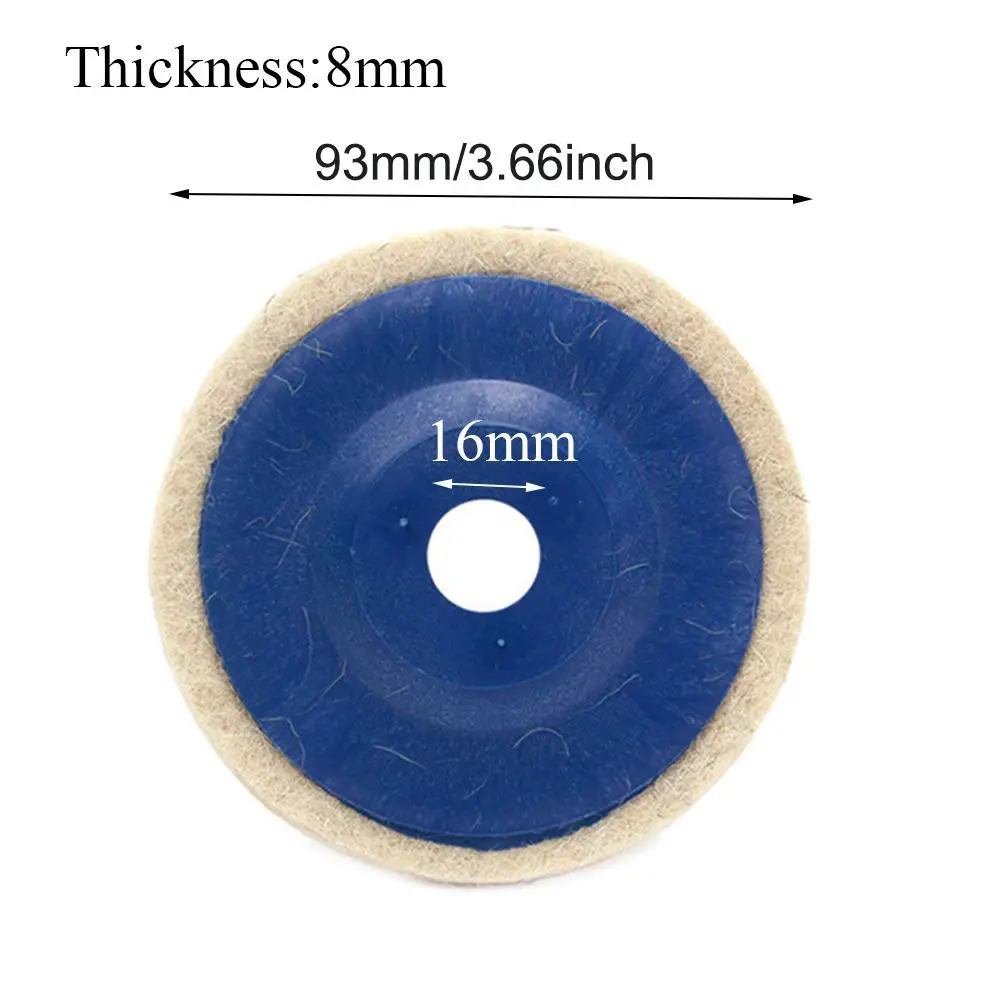 1PC 4 Inch 93mm Wool Polishing Wheel Buffing Pads Angle Grinder Wheel Felt Polishing Disc for Metal Marble Glass Ceramics