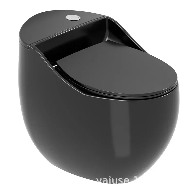 

New Round Toilet Personalized Egg Household Mute Small Apartment Black Toilet