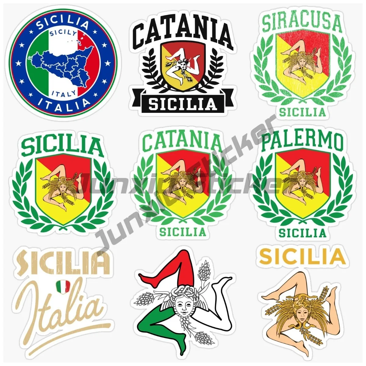 Car Stickers for Italian Sicily Decals PVC Vinyl Decals Body Bumper Rear Window Waterproof Car Decoration