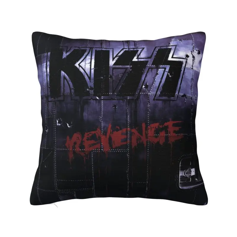 Custom Kiss Rock Roll Cushion Cover 40x40cm Gorgeous Metal Heavy Band Velvet Nordic Pillows