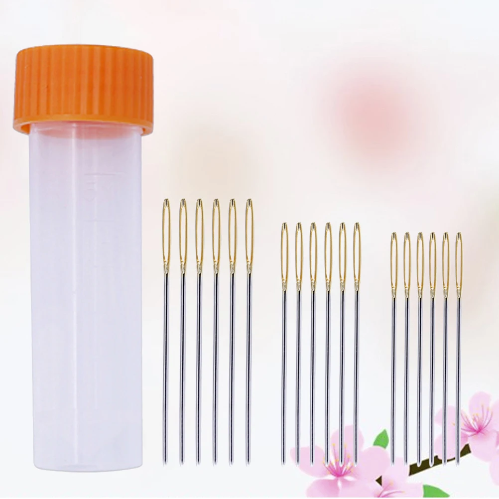 

18Pcs Carbon Steel Needles Anti-Rust Sewing Stitching Kits for Knit Crochet Embroidery Cross