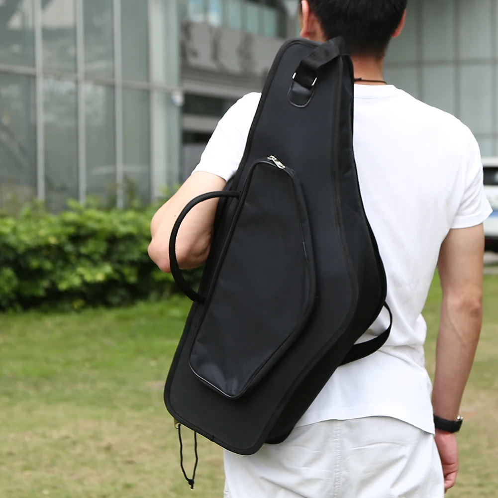 블랙 옥스포드 천 이중 어깨끈 색소폰 가방 방수 충격 방지 범용 알토 색소폰 가방 추가 사이드 패키지 포함
