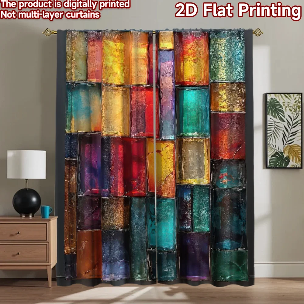 

1pc 2D flat Photography Backdrop Popular Photography Scene Banner Colorful Geometric Shapes 100% Polyester Festive Backdrops for