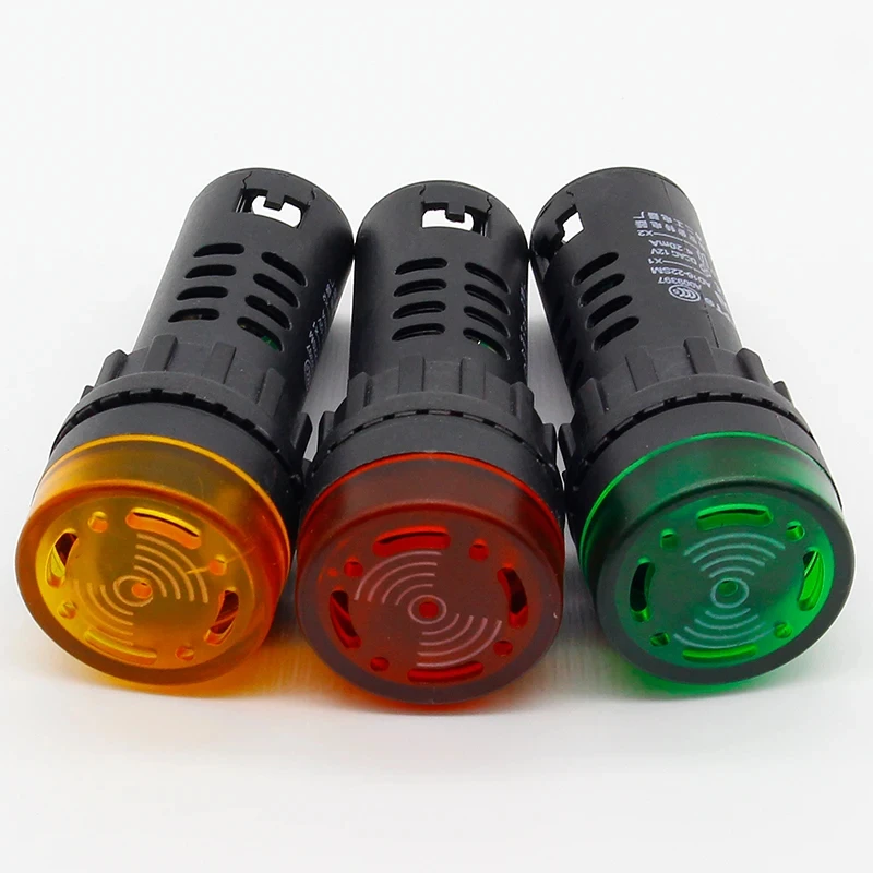 1pcs 22mm Panel Mount  led Indicator buzzer 12V 24V 110V 220V led buzzer