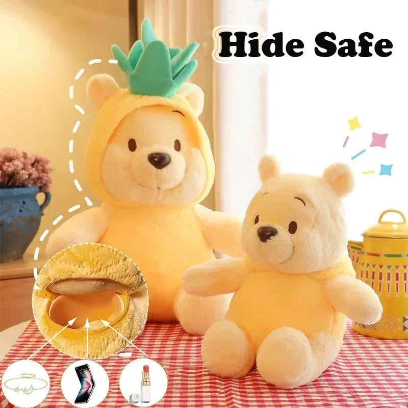 

5 Styles Plush Bear Hidden Safes Storage Safe Compartment Sight Secret Creative Gift for Money Jewelry Kids Removable Cap Doll