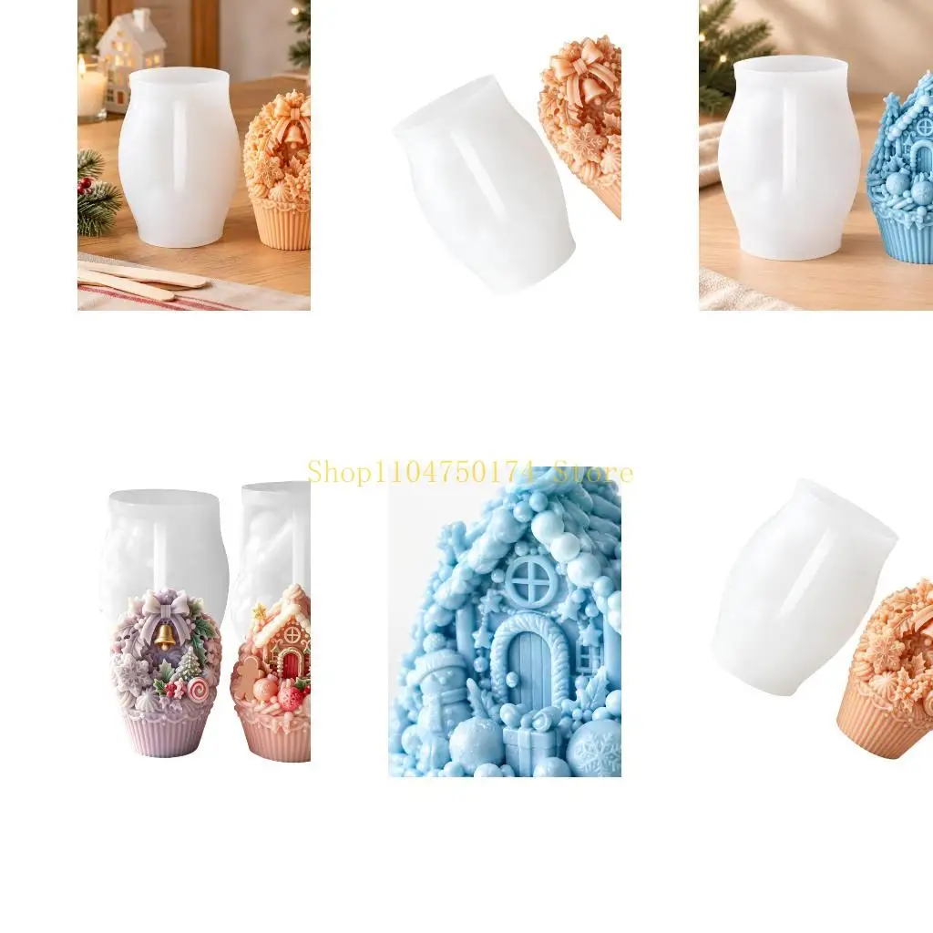 Christmas Casting Molds for Paraffin Projects, Flexible Cottage Design for Repeat Handmade Holiday Creations Top Sale