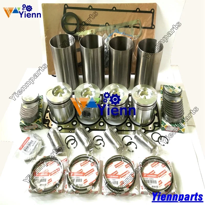 

4TNE106 4TNE106T комплект для капитального ремонта для Yanmar Gehl 7600 7800, мини-погрузчик, двигатель, поршневая прокладка, ремонтные детали подшипника