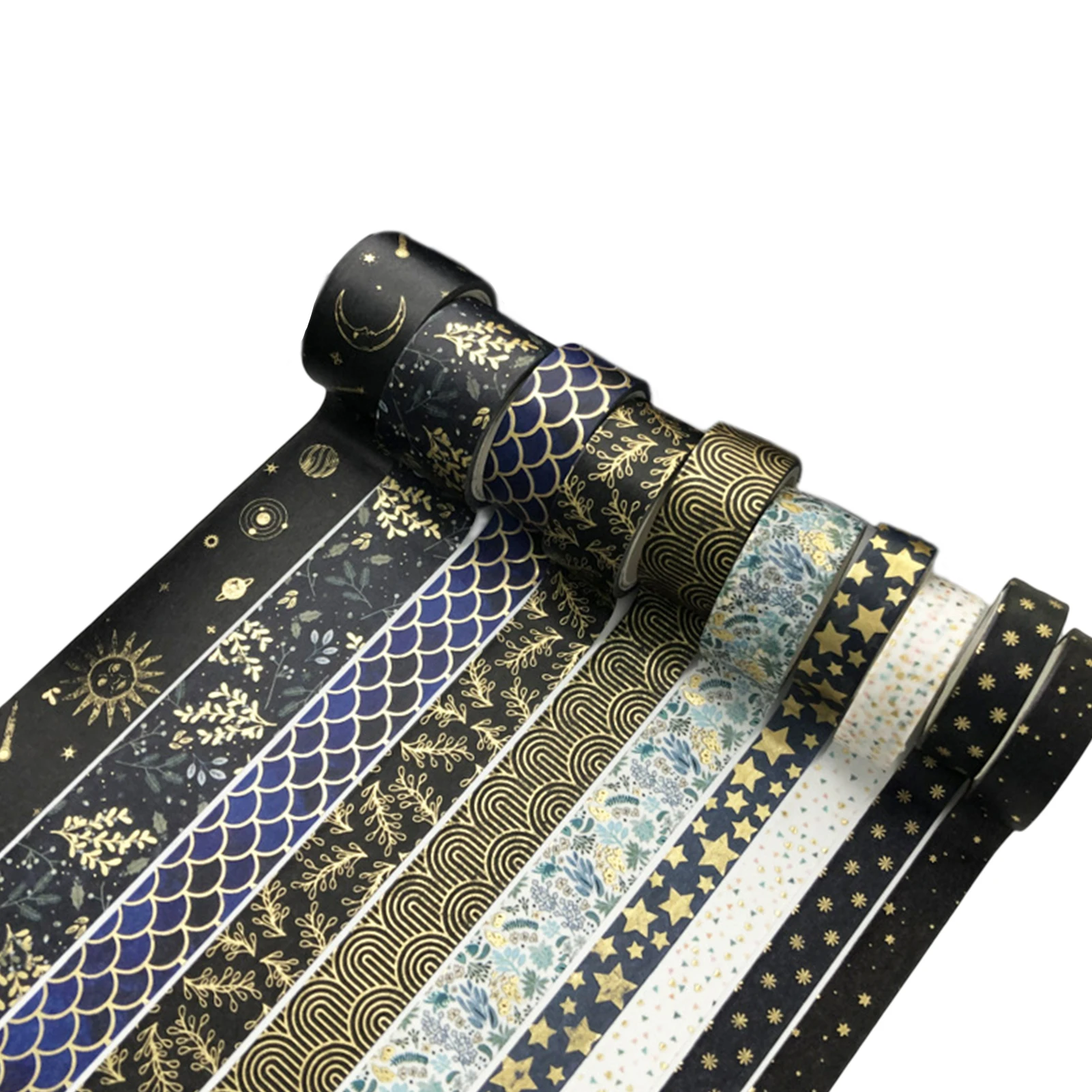 طقم شريط واشي لكتاب القصاصات والقرطاسية والختم الساخن والتغليف القابل للإزالة والنمط المتعدد والمنزل والمدرسة والأطفال والبالغين والحرف اليدوية 10 لفات