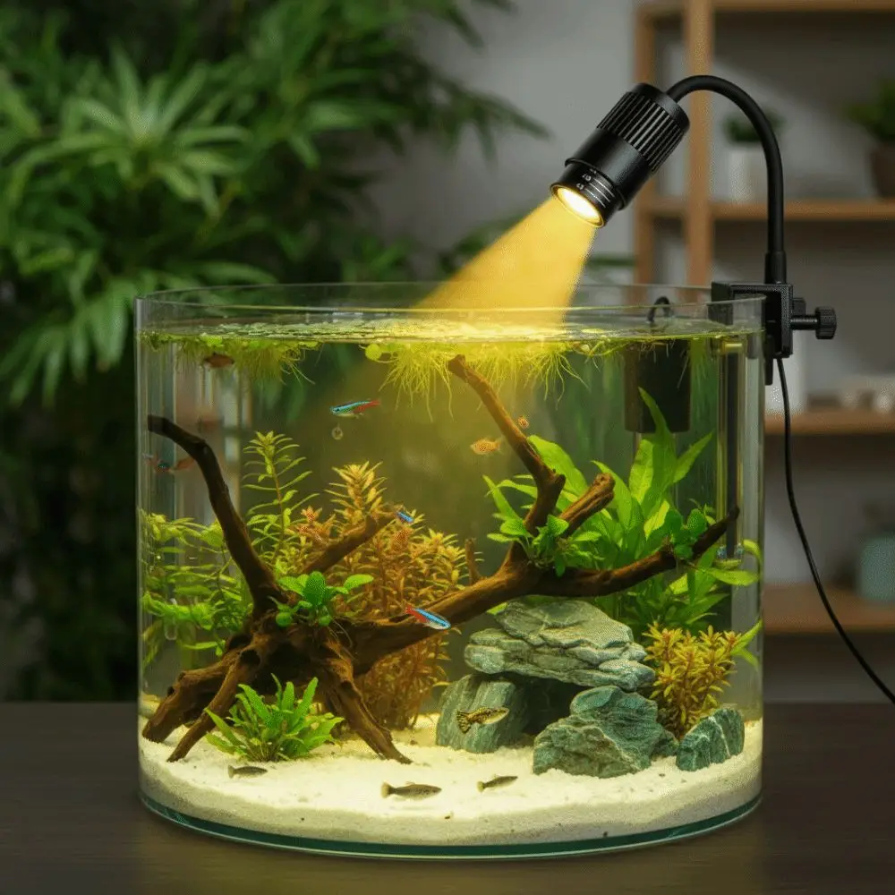 3/12 W Fish Tank Clip Lamp Rotatable Flexible Bendable Adjustable Focus Spotlight Practical Waterproof Grow Light Reptile Tank