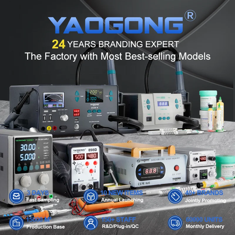 YAOGONG 702B 2 In 1 Digitale Display SMD Rework Desolderen Warmte Blower Telefoon PCB IC Reparatie Tool Heteluchtpistool Soldeerstation