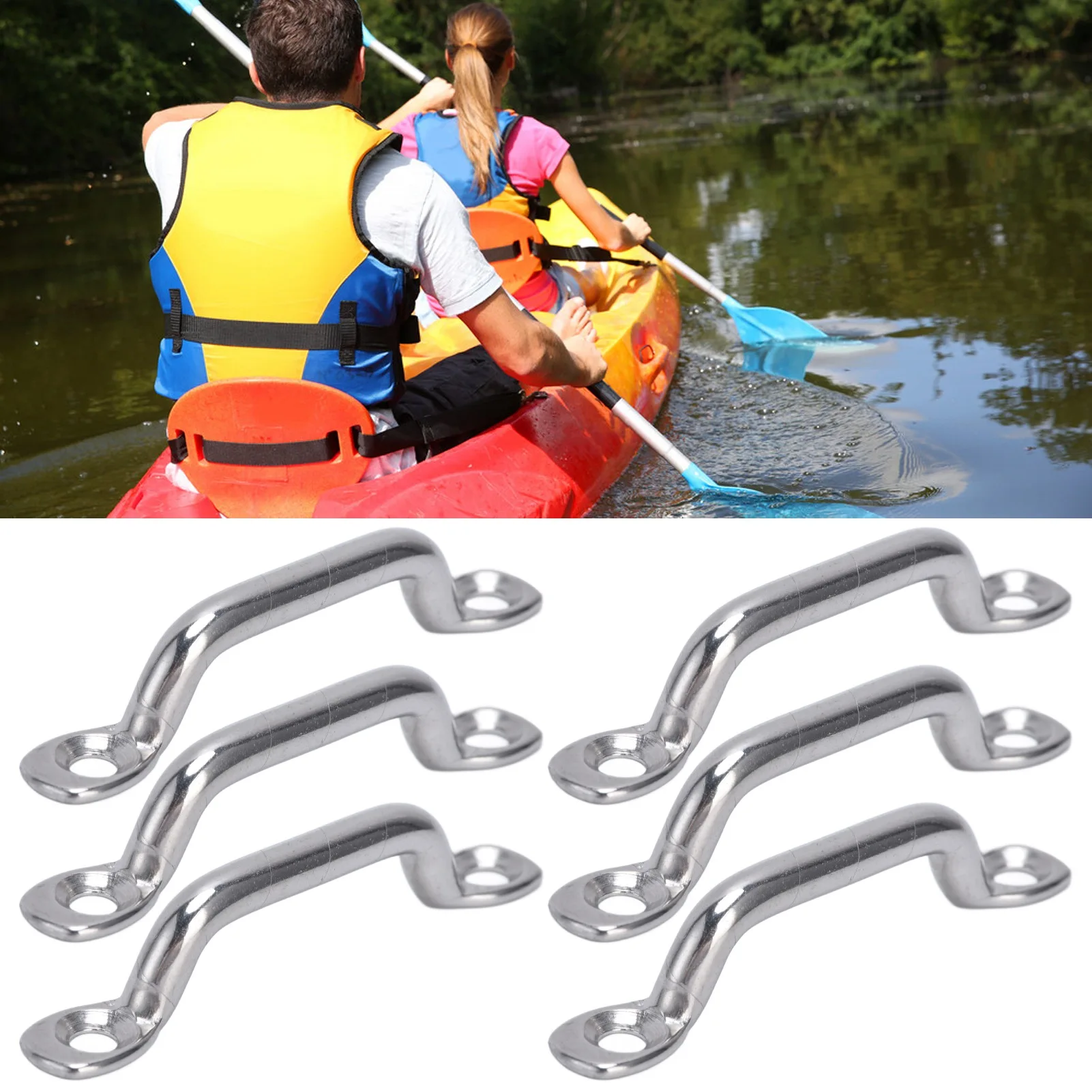 10Pcs Boat Top Pad Eye Deck Loop Tie Down 316 Stainless Steel Set Kit For Fixing