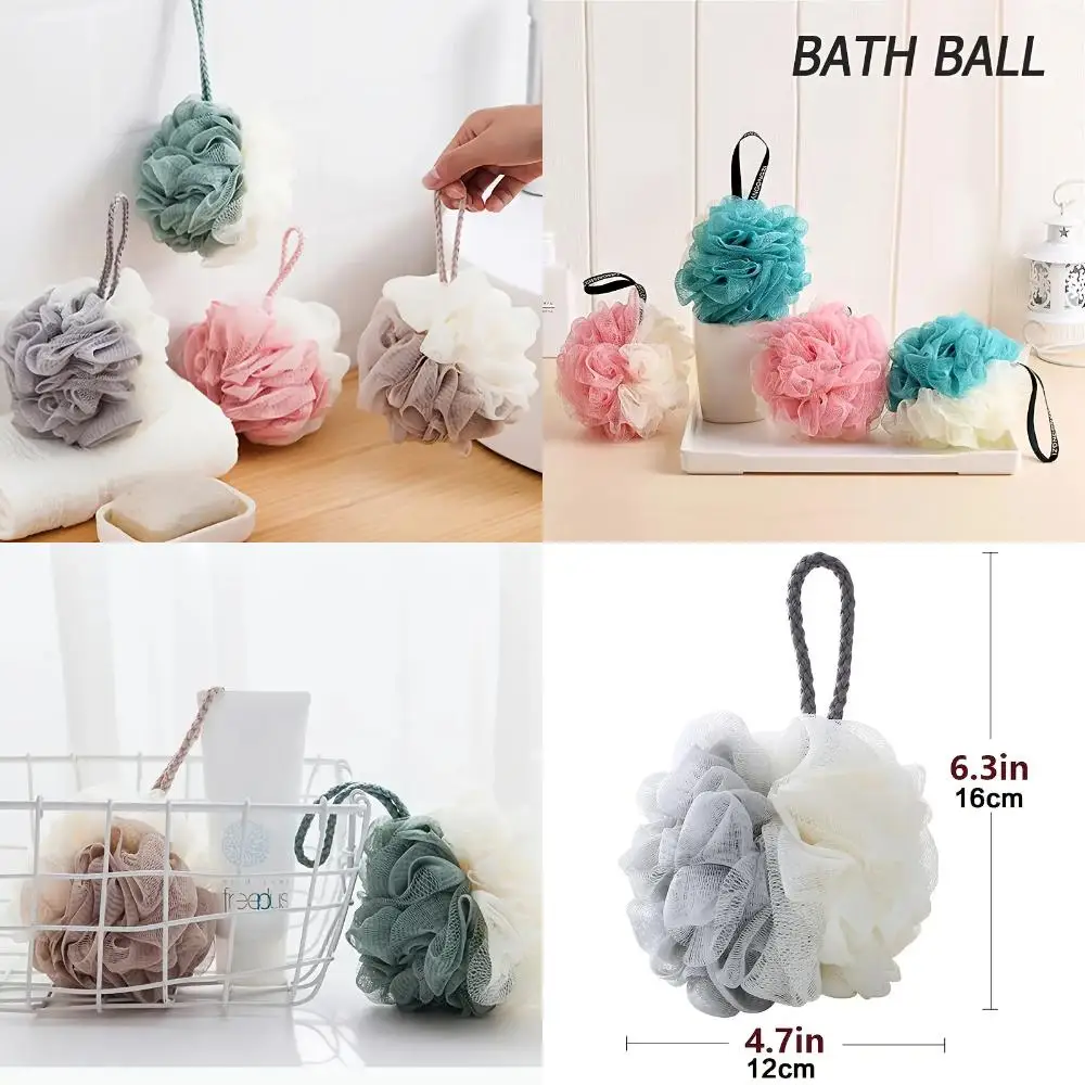 Large Size Bath Flower Bubble Bath Ball Set - Girly Bubble Bath Towel and Back Scrub Kit