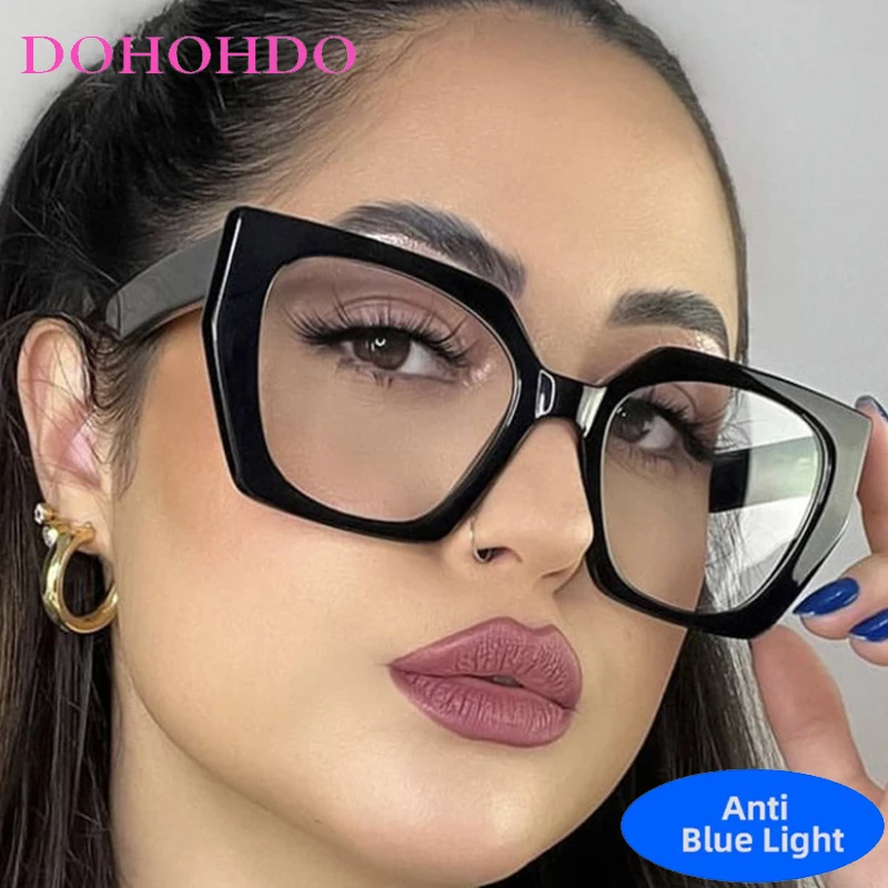 

Big Cat Eye Anti Blue Light Glasses Women's Glasses New Trend Computer Goggles Glasses Transparent Optical Spectacle Eyeglasses