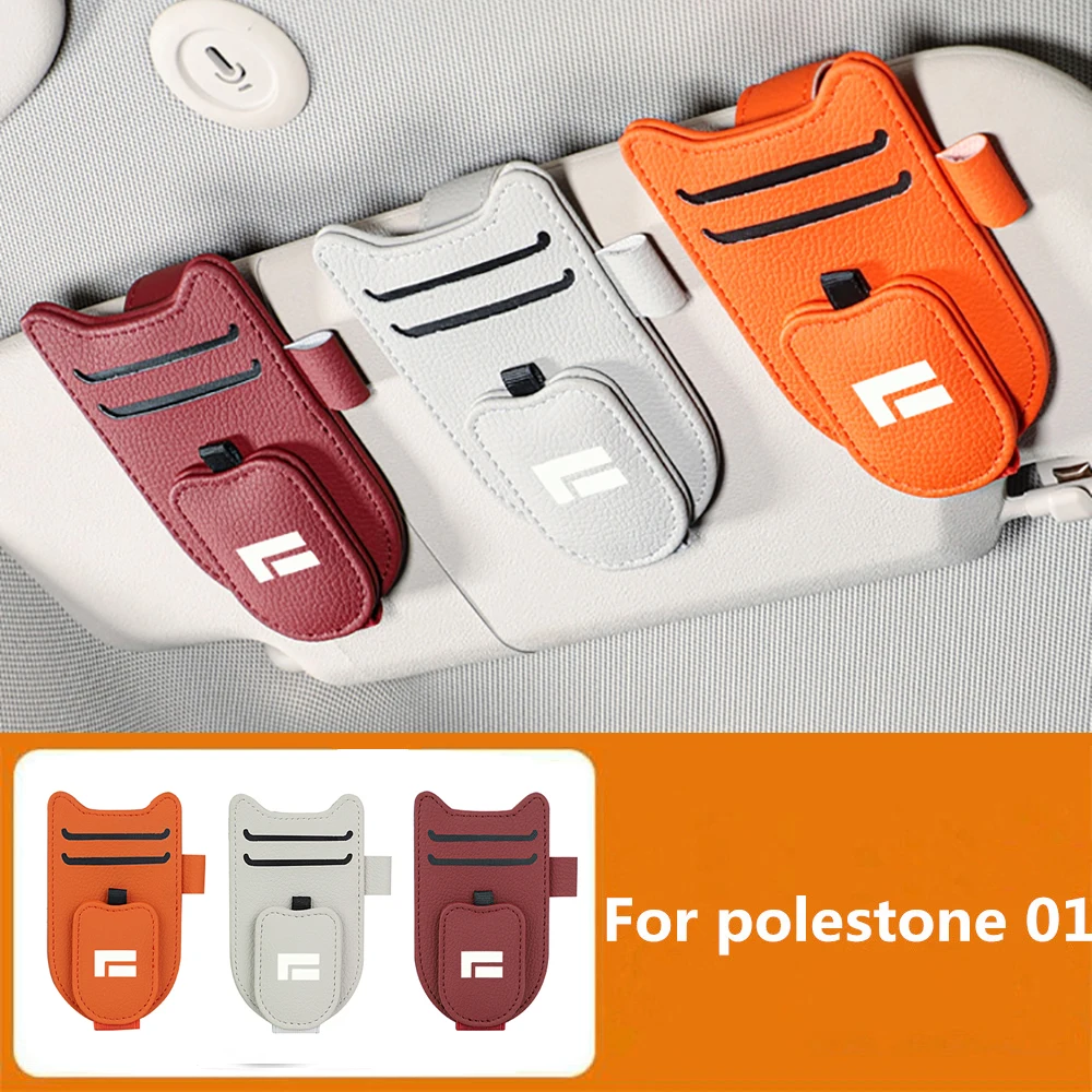 

Car Leather Sunshade Storage Box Sunglasses Clip For BAIC Jishi Polestone 01 Rox 01 2023-2025 Multi functional Glasses Clip
