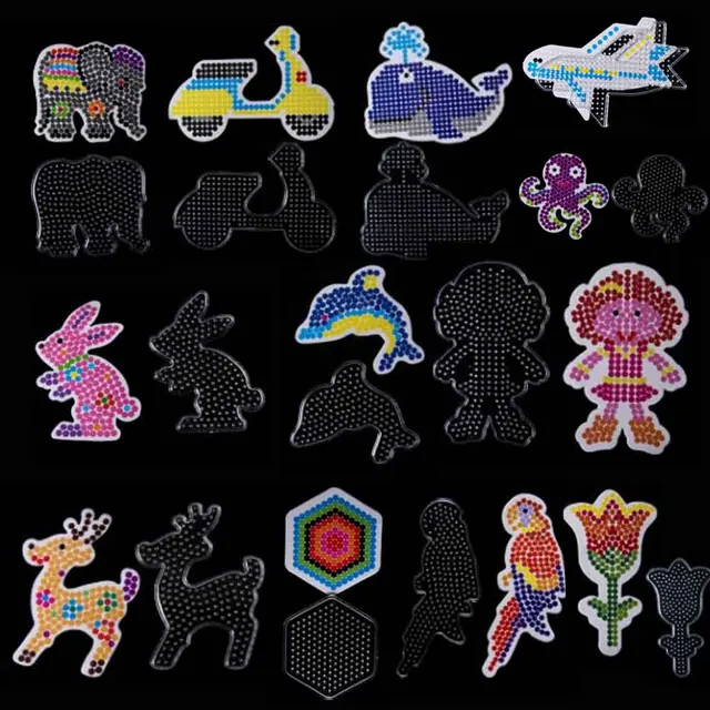 1 sztuka 5mm Hama Beads Template z plastikowym szablonem Jigsaw Perler Pixel Art Diy Transparent Shape Puzzle Pegboard Iron Beads