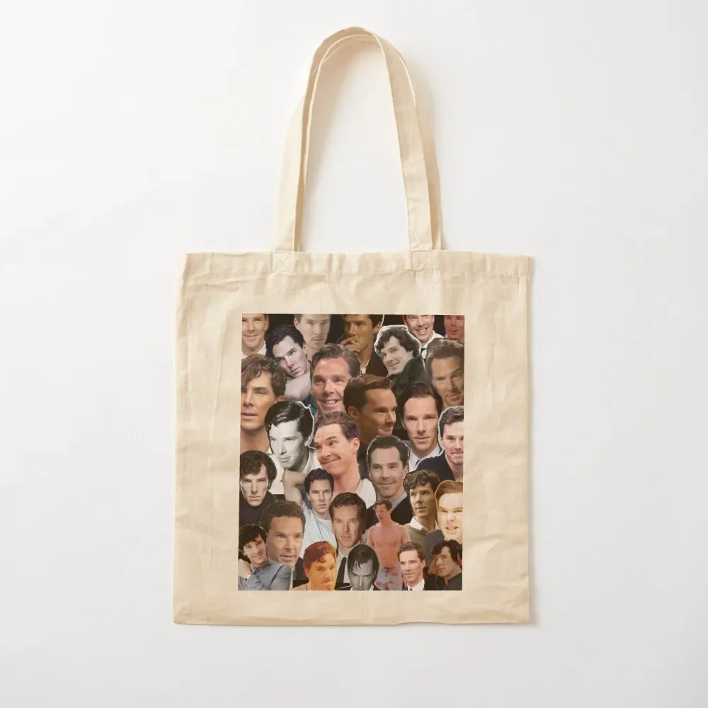 Benedict Cumberbatch Collage Tote Bag Shopper reusable grocery bags Handbags women