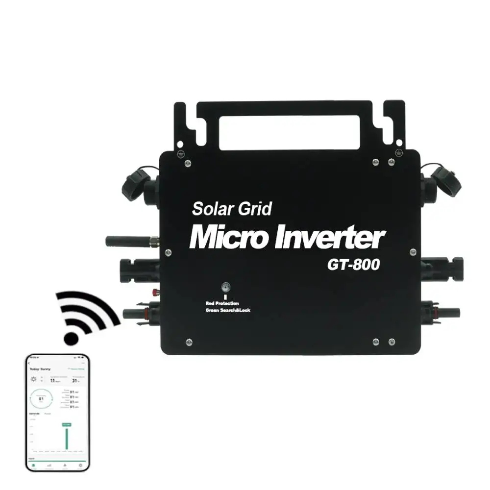 painel de grelha do sistema pv mppt micro inversor solar com wifi 600w 700w 800w monitor remoto painel ip66 a prova dagua 2250v 01