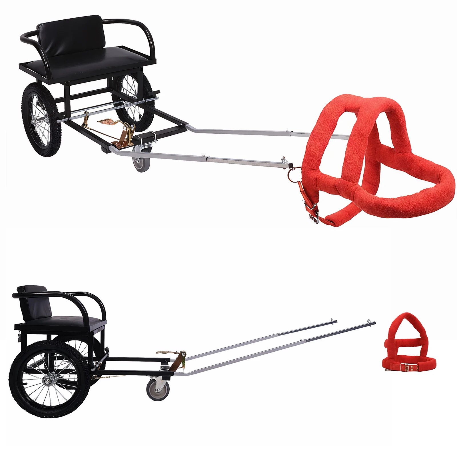 

Dog Pulling Cart for Owners To Take Pets To Shopping Dog Trailer Carts W/ Seat 40-60KG Double Brake