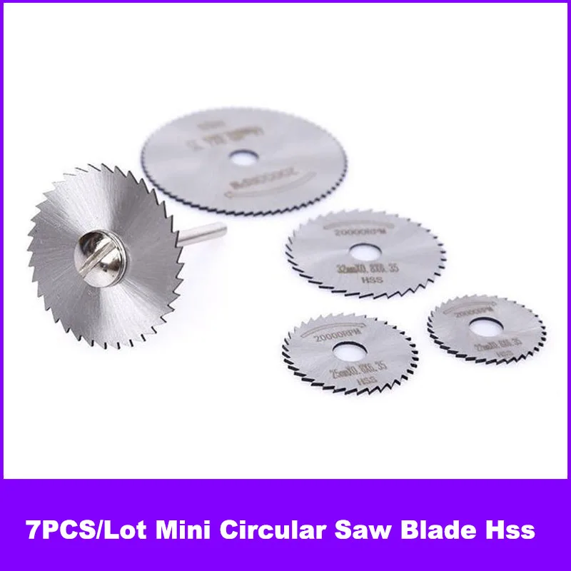 7PCS/PACK Mini Circular Saw Blade Hss woodworking cutting blades plastic electric grinding and drilling accessories