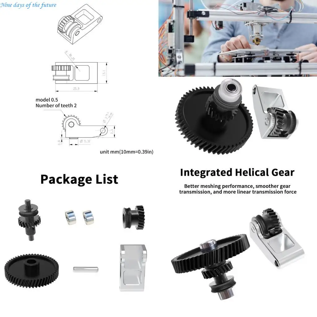 

V1.2 Набор экструзионных шестерни для лаборатории Улучшенная обработка нитей в -принтере E65A