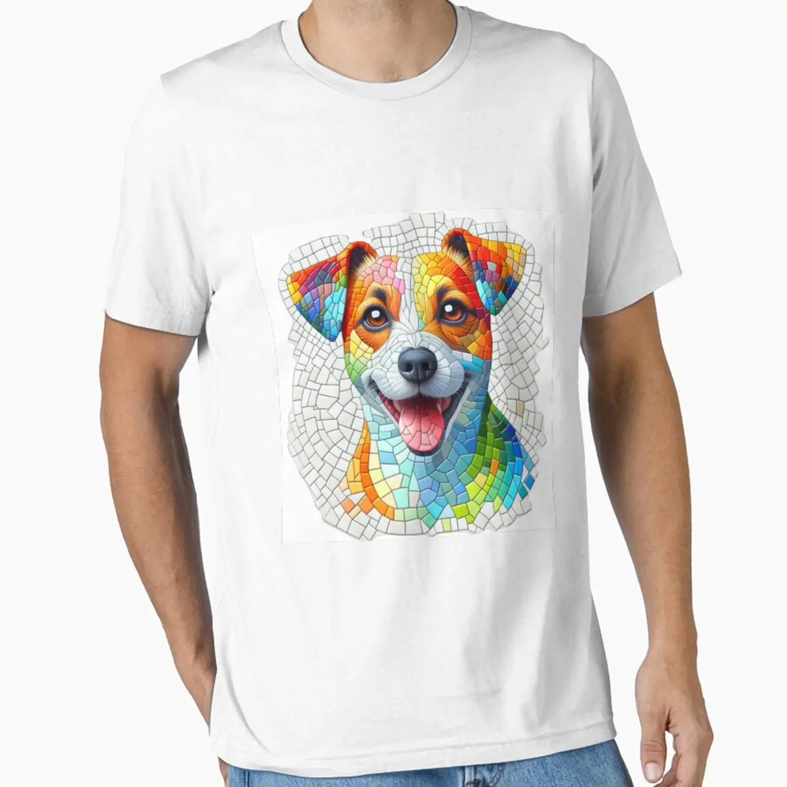Tiled Dog Essential T Shirt vintage Washed Top For Everyday Wear Comfortable Versatile Slightly streetwear Casual fashion
