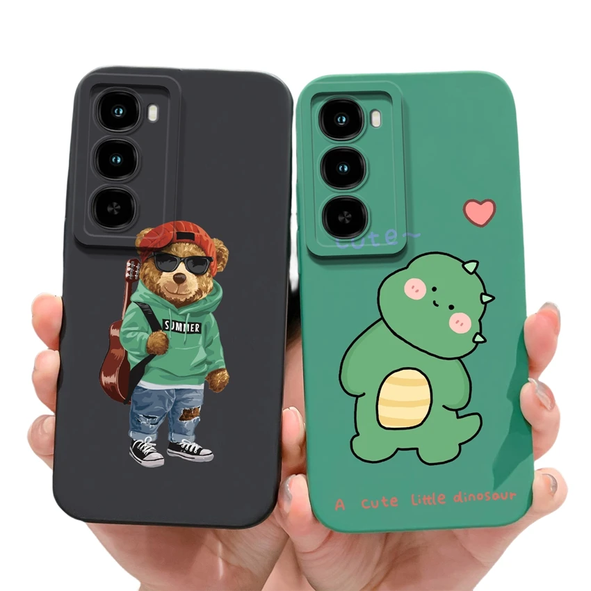 Coque Für itel City 100 C671L 6,75 zoll Telefon Abdeckungen Mode Teddybär Muster Weiche Flüssigkeit Silikon Staubdicht Schutzhülle