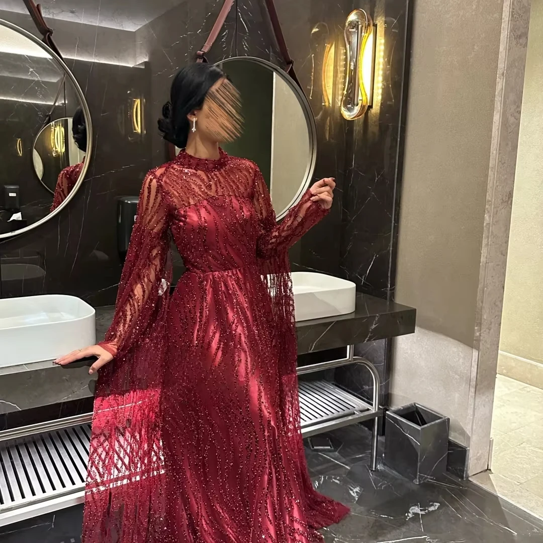 Women'S Red Formal Wear - Robes de soirée à paillettes et