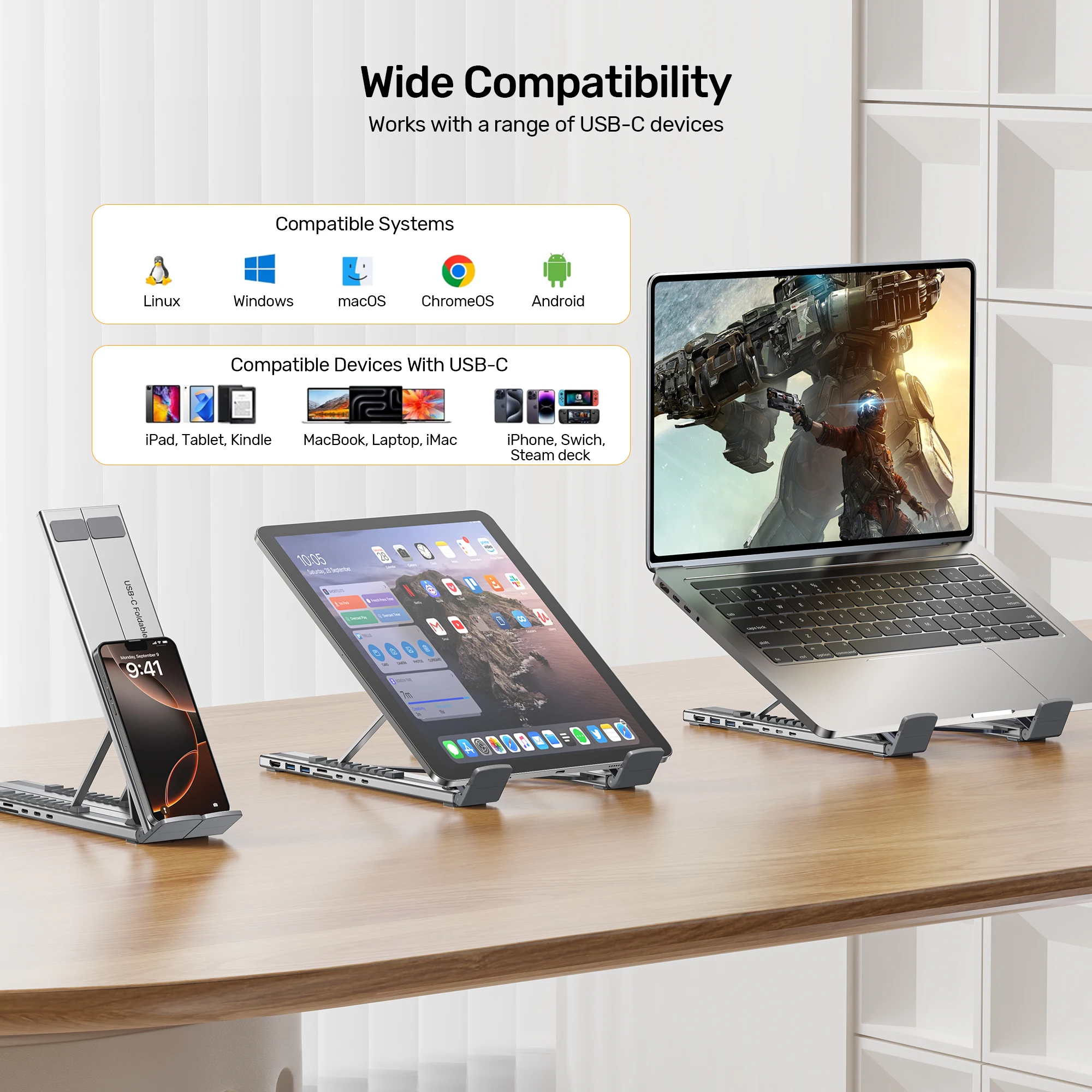 Soporte Plegable para Laptop c - Usb C Hub Sd Card Reader 4K Hdmi reseña y precio