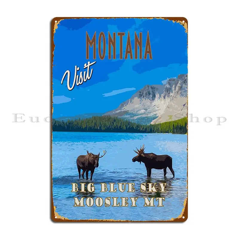 Montana Funny Travel Poster Metal Plaque Poster Design Decoration Cinema Garage Club Printing Tin Sign Poster