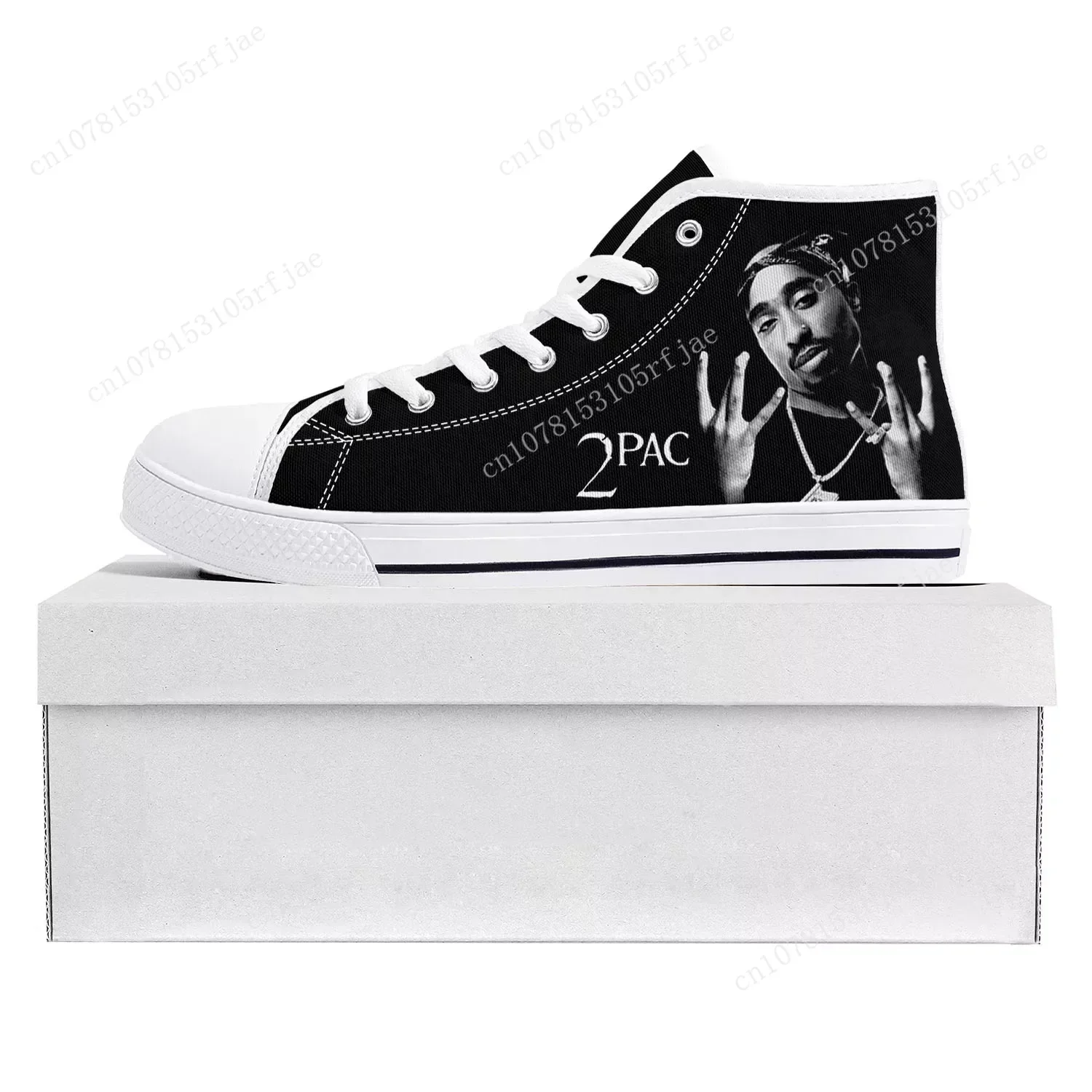 2Pac Tupac Rapper High Top High Level Hip Hop Sneakers Mens Womens Teenager Couple Canvas Tupac Amaru Shakur Sneaker Shoes