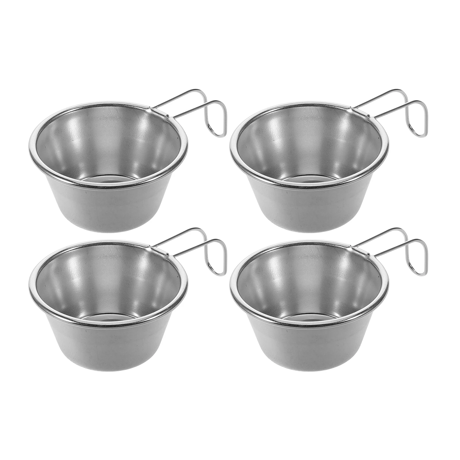 

4 pcs Mini Outdoor Shot Glass Stainless Steel 50ml Portable Travel Cup Silver Camping Drink Supplies Reusable Beverages Water