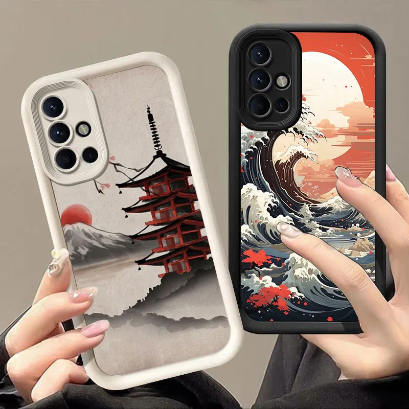 Etui na telefon Ukiyo-e w japońskim stylu do Samsung Galaxy A03 A04 A05 A10 A20 A21 S A04E A06 A11 A30 A50 M12 M22 M54 5G