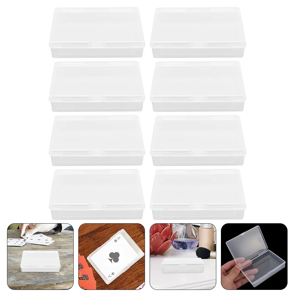 8 Pcs Storage Box Playing Card Case Rectangular Boxes Cards Candy Empty Plastic